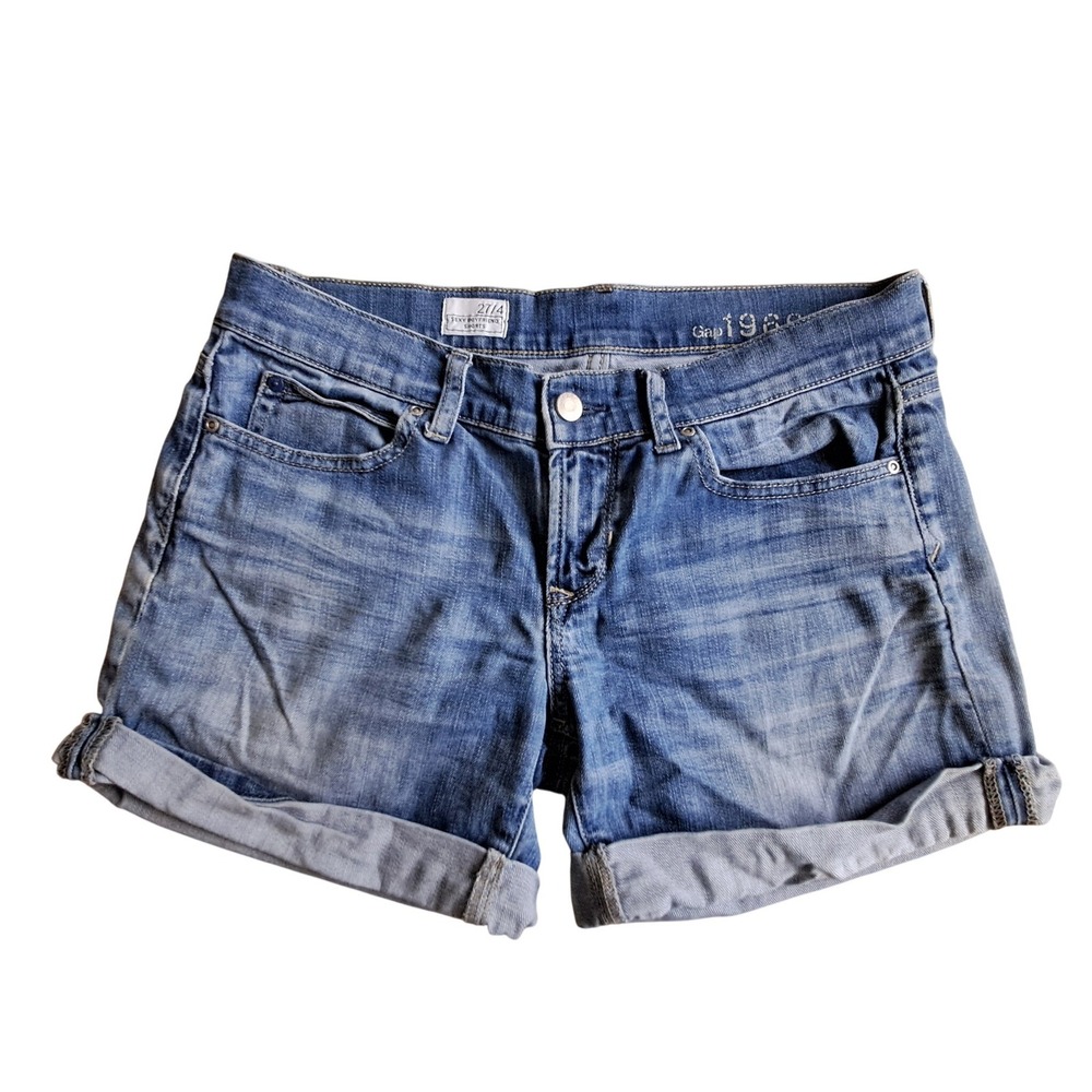 Gap 1969 Sexy Boyfriend Denim Shorts Distressed Cuffed Women's Size 4
